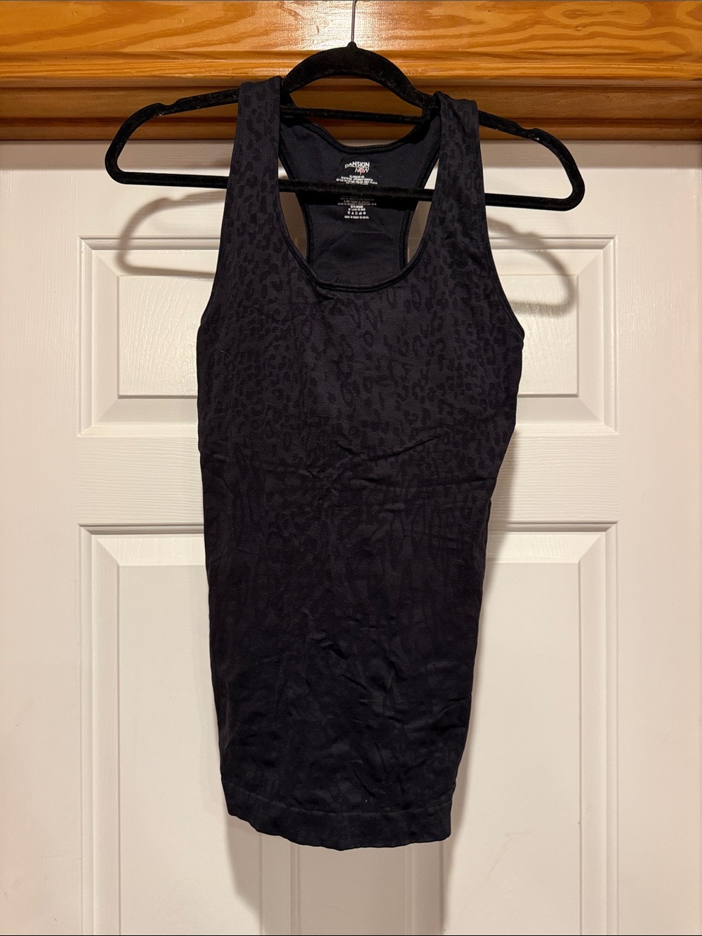 Danskin Now Black Leopard-Pattern Racerback Tank